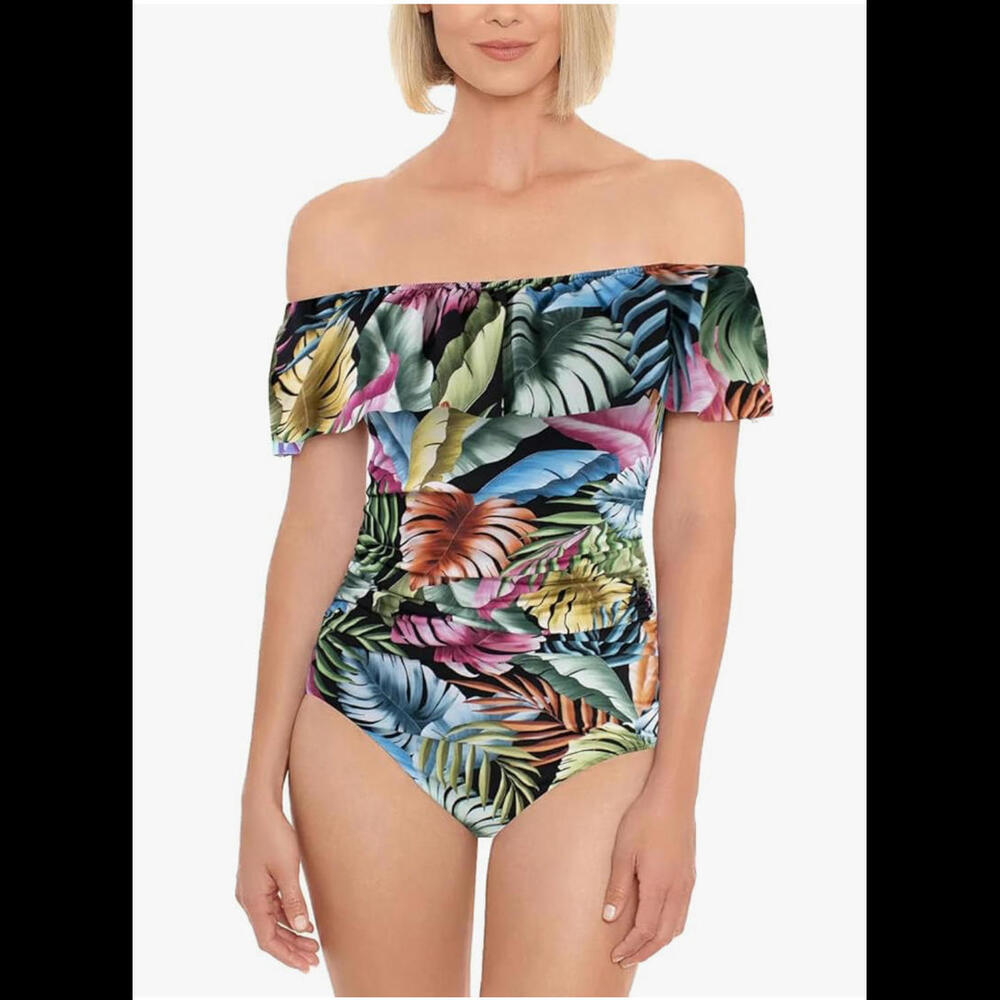 NWT Swim Solutions Off-the-shoulder One piece Women's size 10